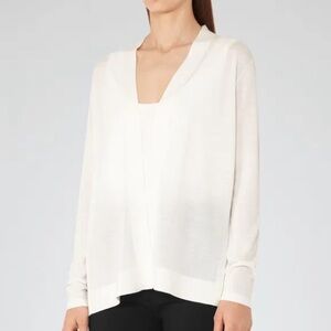 REISS Tanner Open-Front Cardigan In Cream | Size 2